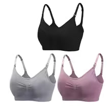 Soutien gorge d allaitement noir gris et violet