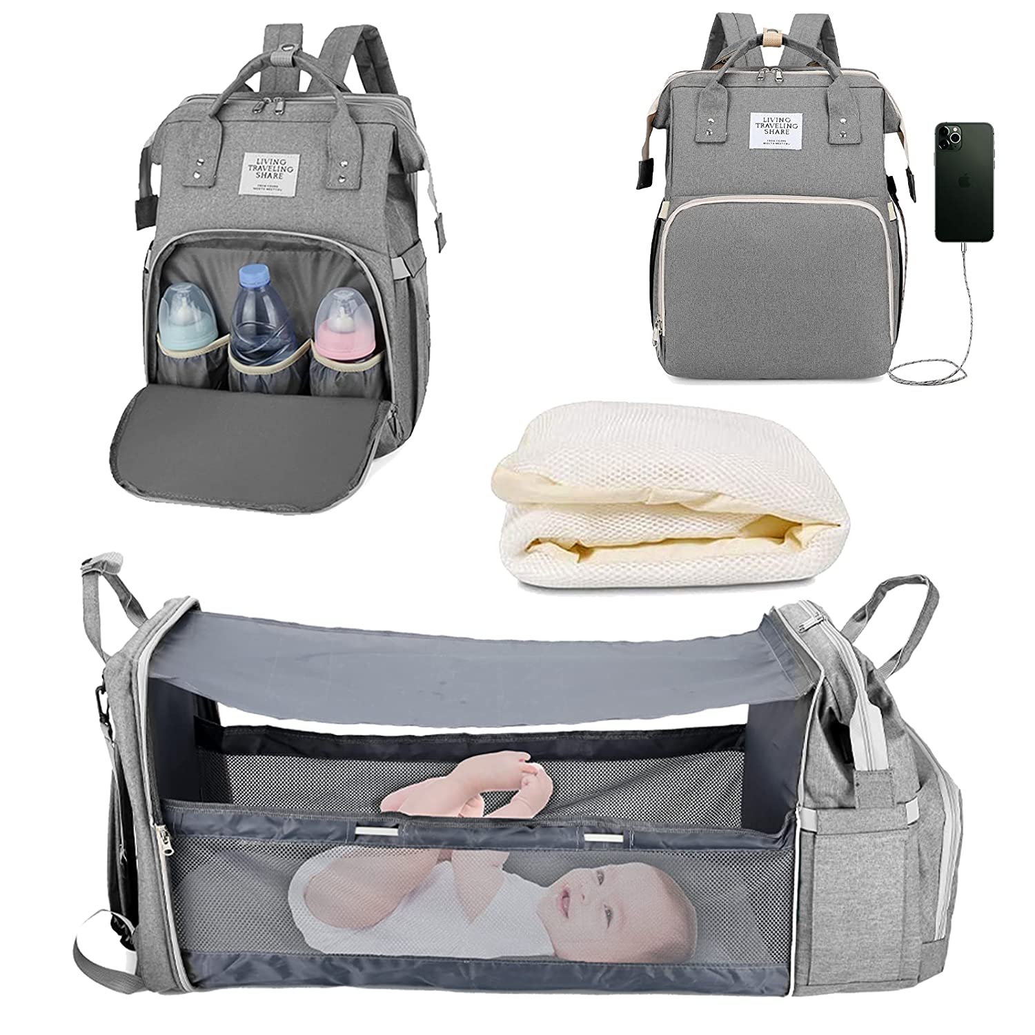 Sac à langer portatif | Berceau de voyage BabyNappy™ - Bébé Intellect